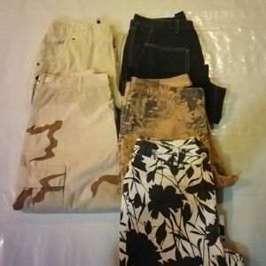 Bundle of 5 Assorted Patterned and Solid Pants Collection